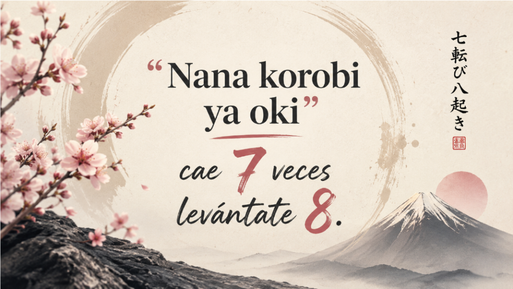 Nana korobi ya oki” cae 7 veces levántate 8.
